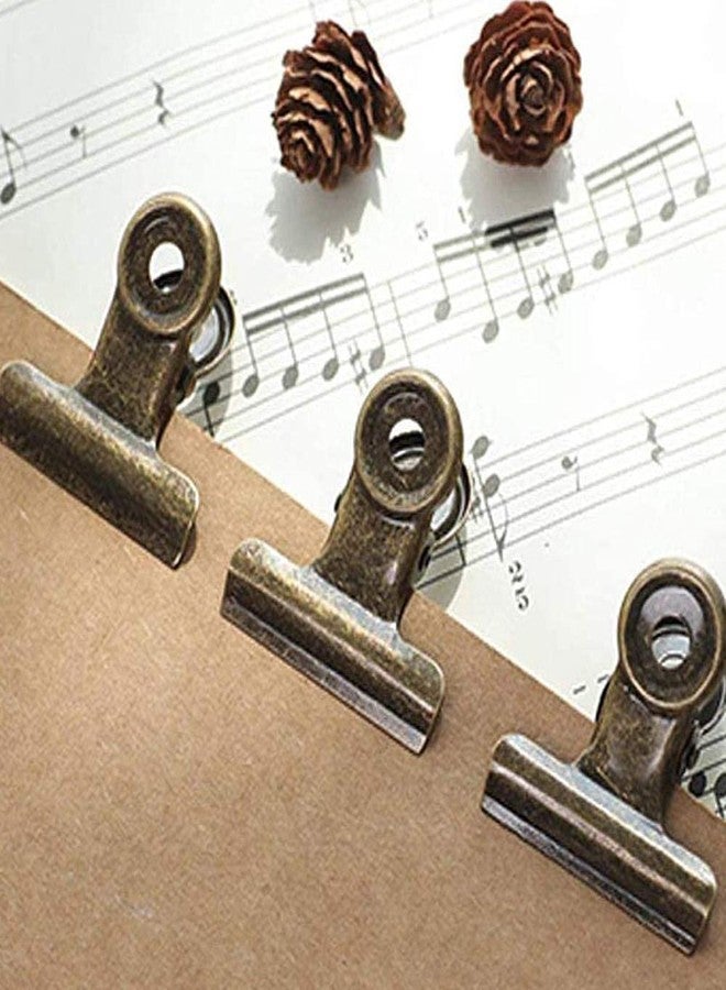 YUCHIYA Bulldog Clips with Hole for Push-pin, Paper File Clips with Strong Spring, Small Metal Binder Clips, Seal Clamps for Coffee Tea Food Bags, Decorative Clips for DIY Photo Grid (Bronze, 22 mm) - Image 4