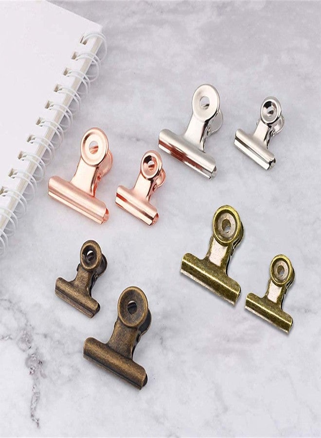 YUCHIYA Bulldog Clips with Hole for Push-pin, Paper File Clips with Strong Spring, Small Metal Binder Clips, Seal Clamps for Coffee Tea Food Bags, Decorative Clips for DIY Photo Grid (Bronze, 22 mm) - Image 5