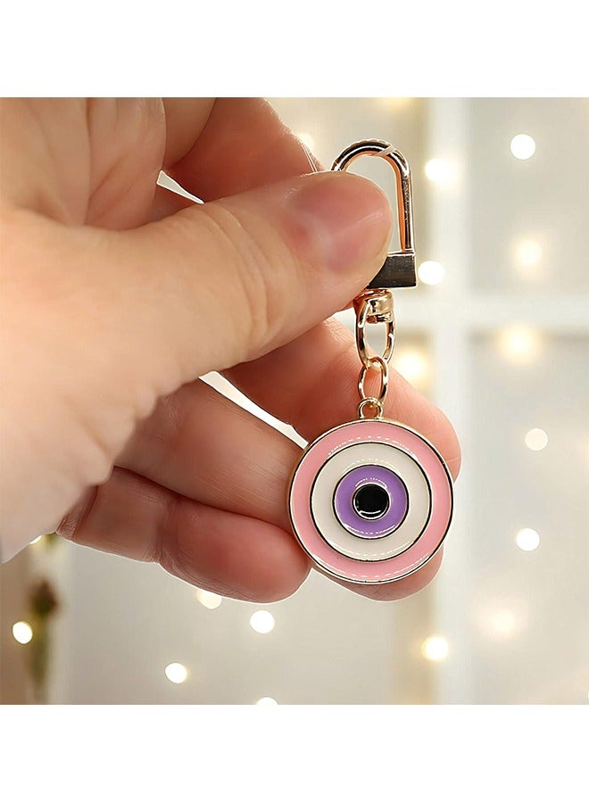 HS Key Chain - 2Pcs Lovely Shining Enamel Evil Eye Keychain For Women - Protection Good Luck Charms Key Chain For Car Keys Holder Bag Purse - Bag Purse Accessories  - Image 4