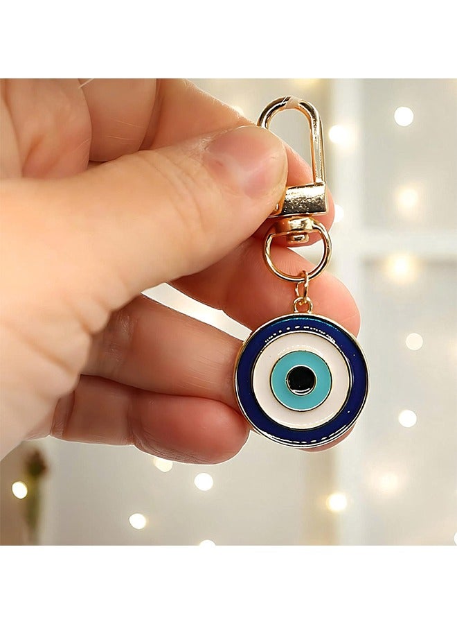 HS Key Chain - 2Pcs Lovely Shining Enamel Evil Eye Keychain For Women - Protection Good Luck Charms Key Chain For Car Keys Holder Bag Purse - Bag Purse Accessories  - Image 3