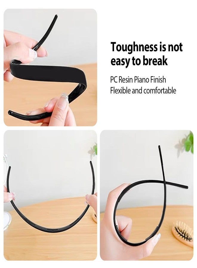 hurifeng 6 Pack No Pressure Headbands for Glasses Wearers - Flexible Non-Slip Hairbands, Matte Plastic with Teeth, for Women & Girls, Comfortable No Pressure, Ideal for Daily Use, Makeup & More(set-A) - Image 3