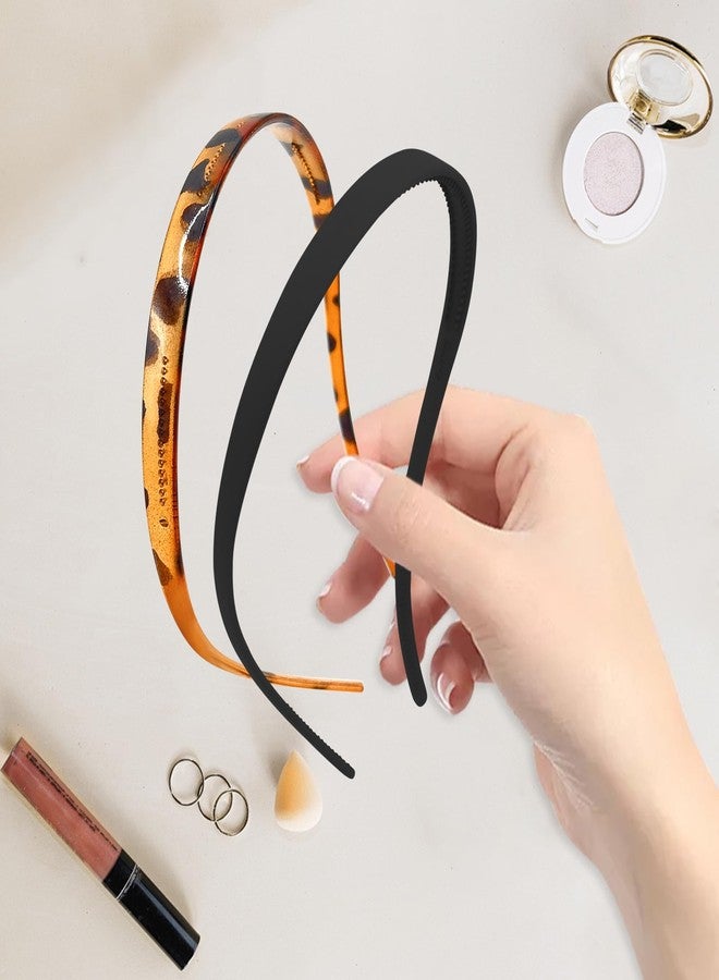 hurifeng 6 Pack No Pressure Headbands for Glasses Wearers - Flexible Non-Slip Hairbands, Matte Plastic with Teeth, for Women & Girls, Comfortable No Pressure, Ideal for Daily Use, Makeup & More(set-A) - Image 4
