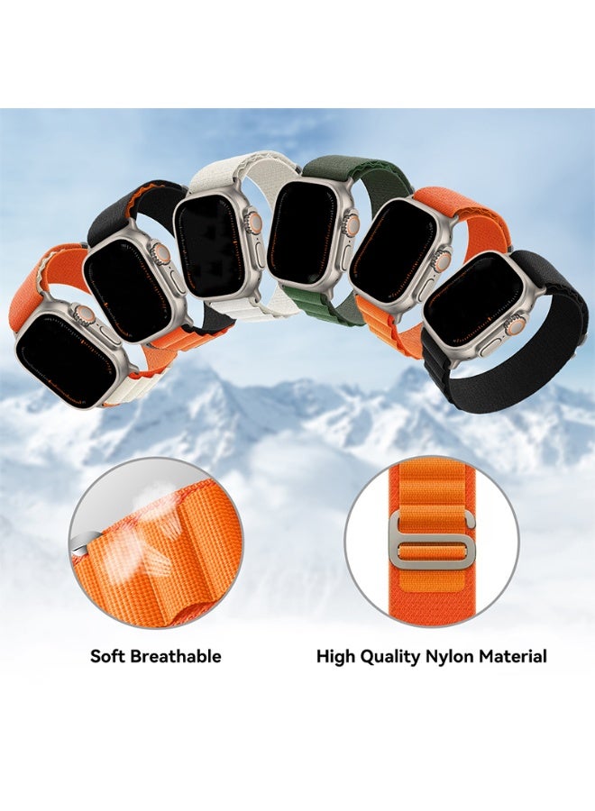 Tersely (2 Pack) Alpine Loop Nylon Band Compatible with Apple Watch Ultra 42mm 44mm 45mm 49mm,Adjustable Sport with Titanium G-Hook Braided bands for iWatch Series 8/7/6/5/4/3/2/1/SE  - Image 2