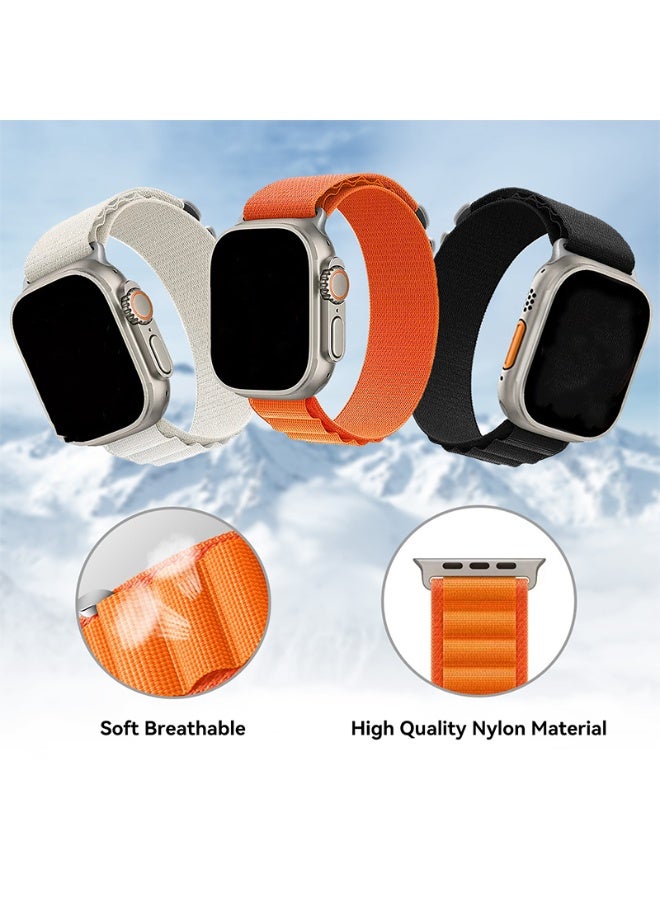 Tersely (2 Pack) Alpine Loop Nylon Band Compatible with Apple Watch Ultra 42mm 44mm 45mm 49mm,Adjustable Sport with Titanium G-Hook Braided bands for iWatch Series 8/7/6/5/4/3/2/1/SE  - Image 3