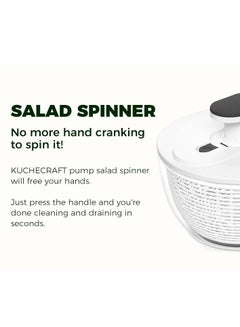 Generic Salad Spinner Large 6L, Manual Lettuce Spinner for