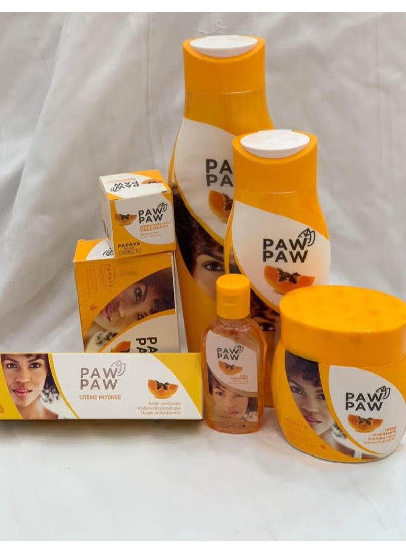 باو باو مجموعة باو باو لتنقية الجسم بخلاصة البابايا و فيتامين هـ لوشن 500مل كريم 300مل زيت 60مل صابونة 180جرام