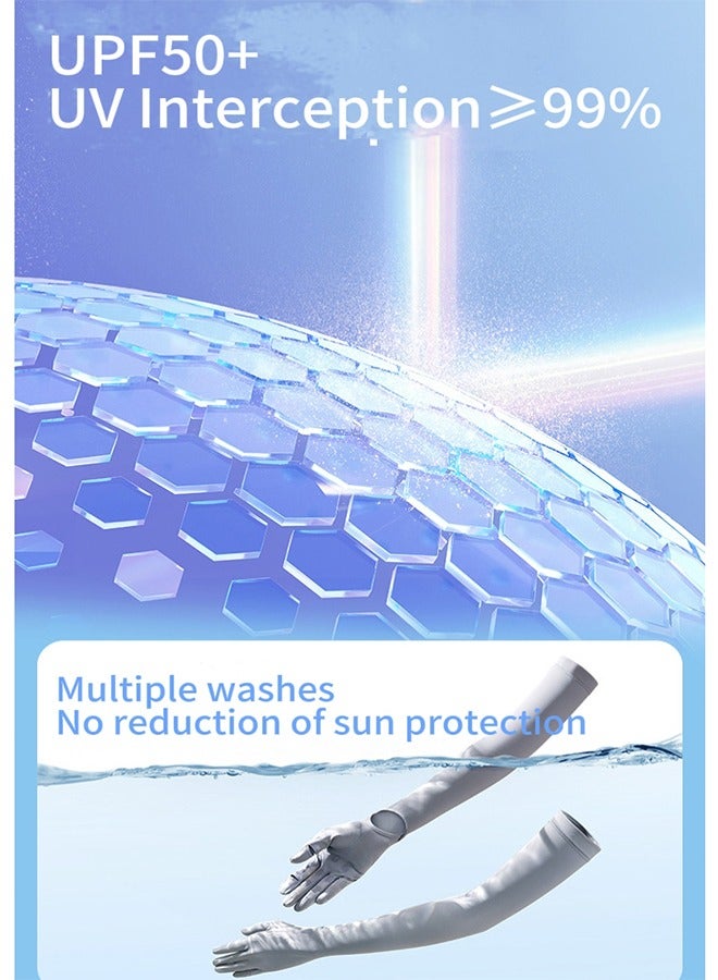 قفازات واقية من الشمس، قفازات حماية النساء من أشعة الشمس الطويلة، قفازات واقية من الشمس، UPF 50+ لرياضة ركوب الدراجات في الهواء الطلق - Image 3