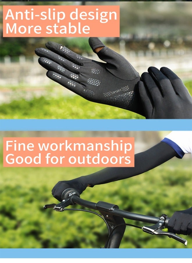 قفازات واقية من الشمس، قفازات حماية النساء من أشعة الشمس الطويلة، قفازات واقية من الشمس، UPF 50+ لرياضة ركوب الدراجات في الهواء الطلق - Image 4