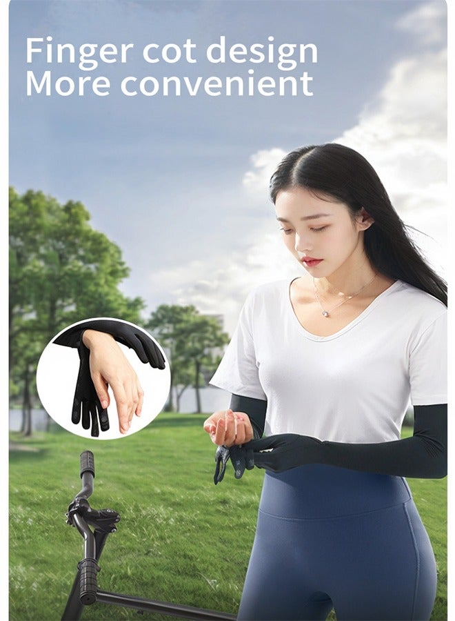 قفازات واقية من الشمس، قفازات حماية النساء من أشعة الشمس الطويلة، قفازات واقية من الشمس، UPF 50+ لرياضة ركوب الدراجات في الهواء الطلق - Image 5
