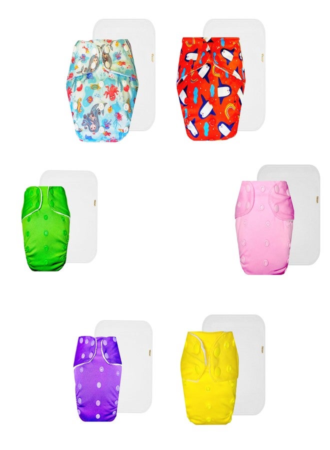 حفاضات دمبلدو القماشية الممتازة مع حشوة قطنية (عبوة من 6) | مضادة للحساسية | مانعة للتسرب | مناسبة للسفر | تغيير حفاضات بدون قلق | من 3 أشهر إلى 3 سنوات | للجنسين - Image 1