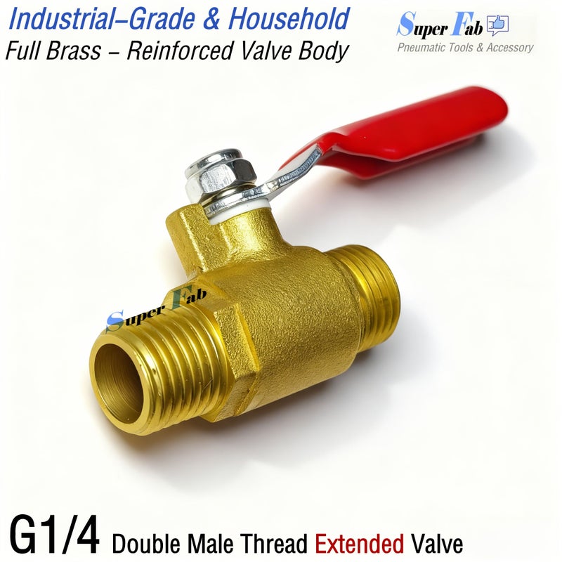 G1 4 Extended Brass Ball Valve Heavy Duty 13mm Thread Port Leak Proof Shut Off Valve - Image 2