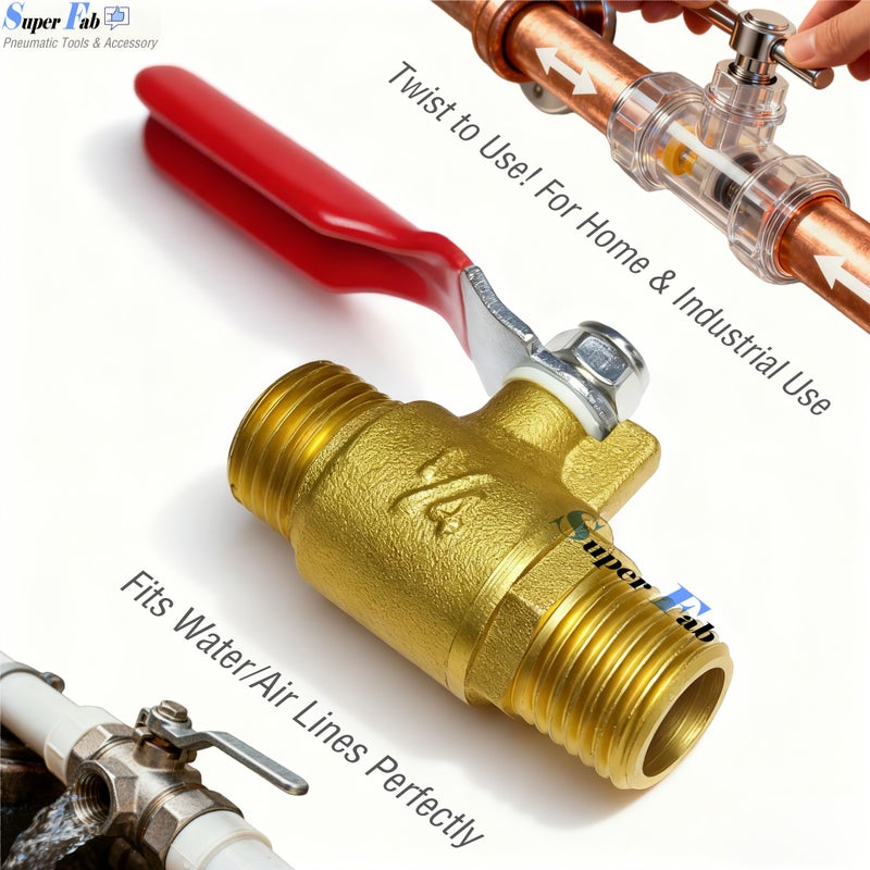 G1 4 Extended Brass Ball Valve Heavy Duty 13mm Thread Port Leak Proof Shut Off Valve - Image 4