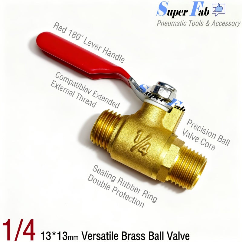 G1 4 Extended Brass Ball Valve Heavy Duty 13mm Thread Port Leak Proof Shut Off Valve - Image 5