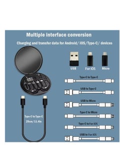 Multifunctional USB Data Cable Set Storage Box with Multi USB Charging Adapter Cable Kit Usb To Type C Usb Adapter