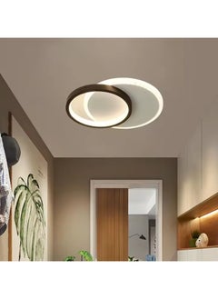 XiuWoo 1PC Round Modern LED Ceiling Light, Flush Mount Hallway Light Fixtures Ceiling, 3000K  Ceiling Lighting for Kitchen Hallway Corridor Balcony, White and Black  - Image 2