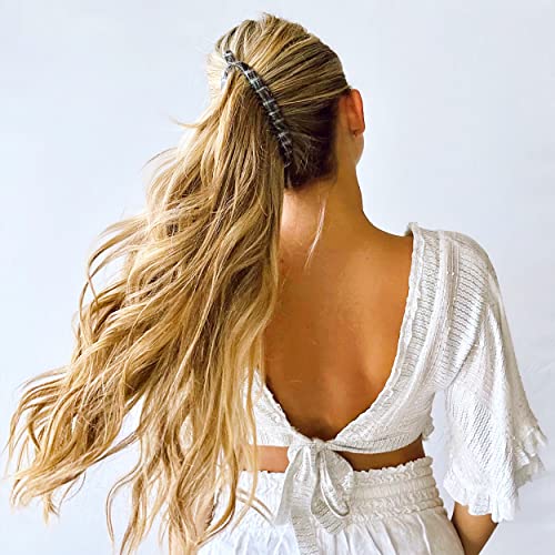 Camila Paris CP3100 French Extra Large Banana Clip Hair Comb, Gray Classic Banana Clips Hair for Thick Hair Ponytail Holder Interlocking Styling Clips for Women Made in France - Image 4