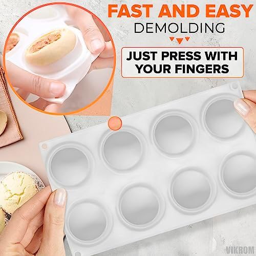 VIKROM 8 Cavity Apple Silicone Mold - 11.22 x 6.69 x 2.3 Inches Apple Mold for Baking, Good for Pastry, Jelly, Ice Cream, Soap, and Candles, Non-Stick and Easy to Clean, Oven and Microwave Safe - Image 5