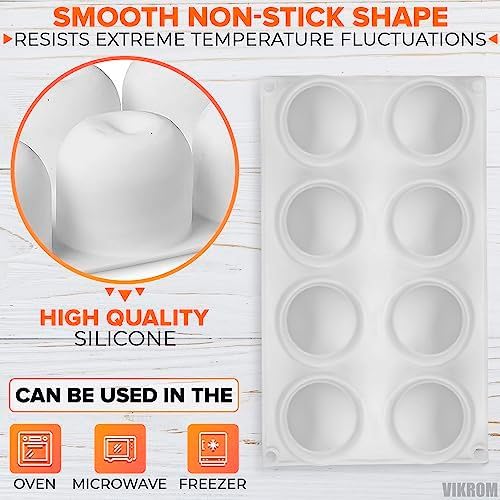 VIKROM 8 Cavity Apple Silicone Mold - 11.22 x 6.69 x 2.3 Inches Apple Mold for Baking, Good for Pastry, Jelly, Ice Cream, Soap, and Candles, Non-Stick and Easy to Clean, Oven and Microwave Safe - Image 3