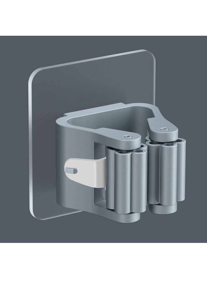 2/4PCS Home Storage Rack Bathroom Suction Hanging Pipe Traceless Hooks Wall Mounted Mop Organizer Holder Waterproof Broom Hanger - Image 1