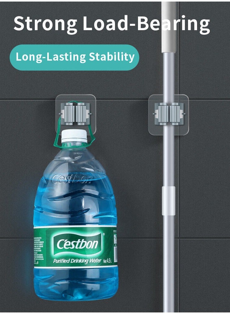 2/4PCS Home Storage Rack Bathroom Suction Hanging Pipe Traceless Hooks Wall Mounted Mop Organizer Holder Waterproof Broom Hanger - Image 4