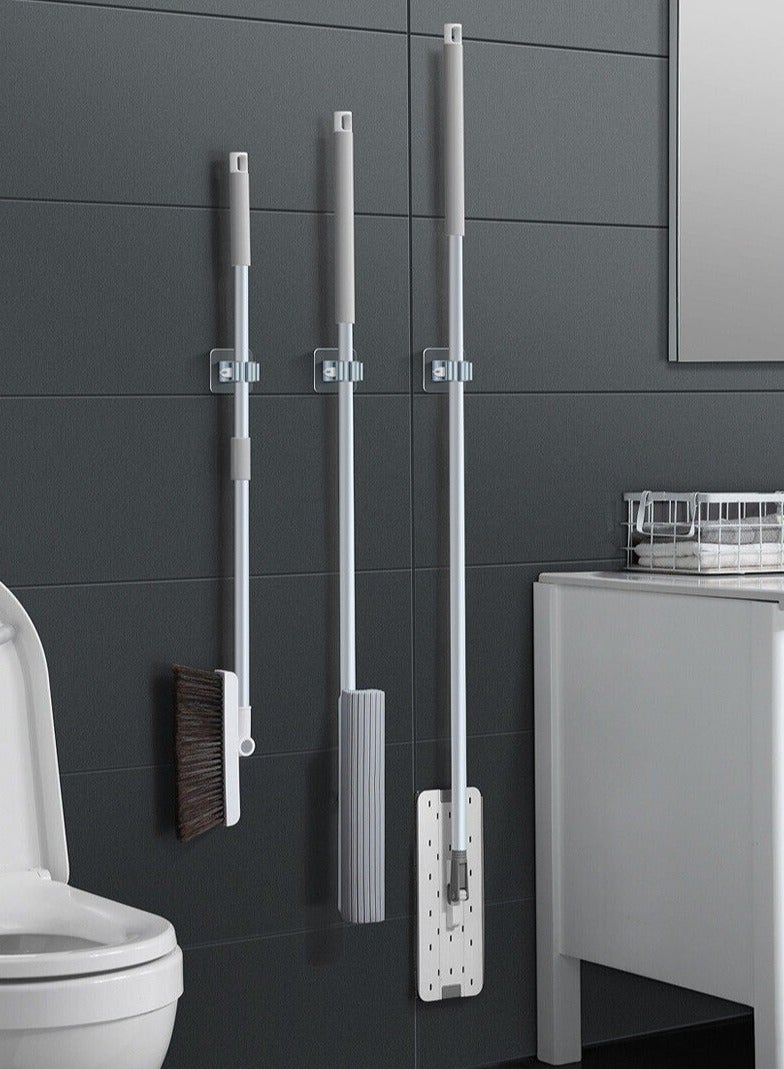 2/4PCS Home Storage Rack Bathroom Suction Hanging Pipe Traceless Hooks Wall Mounted Mop Organizer Holder Waterproof Broom Hanger - Image 3