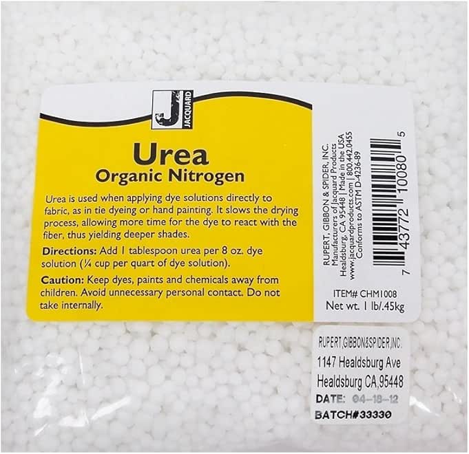 Jacquard Urea 1lb Pk for Tie Dye, Screen Printing & Fabric Dyeing | Prilled Urea Nitrogen for Vibrant Colors | Available in 1lb, 5lb, & 25lb Sizes