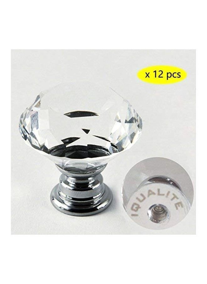 NIBEMINENT 12-Piece Diamond Shape Crystal Glass Knob Set Clear 1.8x1.1x0.6inch  - Image 2