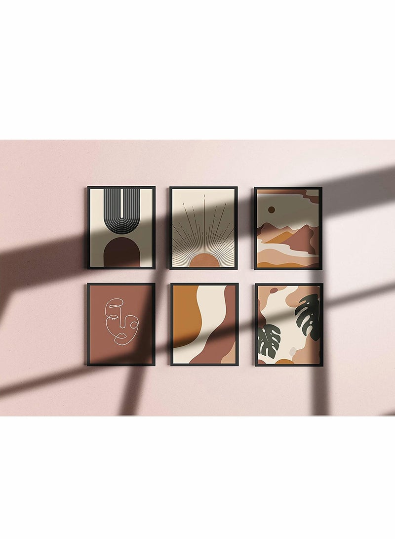 Excefore Boho Prints Neutral Wall Art Decor, Set of 6 Mid Century Modern Boho Wall Art Prints Home Decor Prints, Boho Print for Wall Boho Wall Decor, Unframed 20 X 25 CM - Image 3