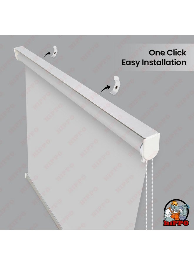 HIPPO Blackout Roller Blinds for Windows with One Click Headrail for Easy Installation Roll Up Down Blind for Home & Office (Milk-White, 4FTX9FT) - Image 2