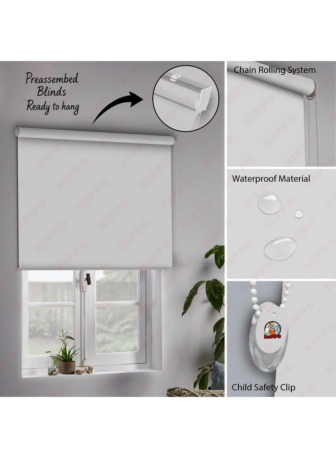 HIPPO Blackout Roller Blinds for Windows with One Click Headrail for Easy Installation Roll Up Down Blind for Home & Office (Milk-White, 4FTX9FT) - Image 5
