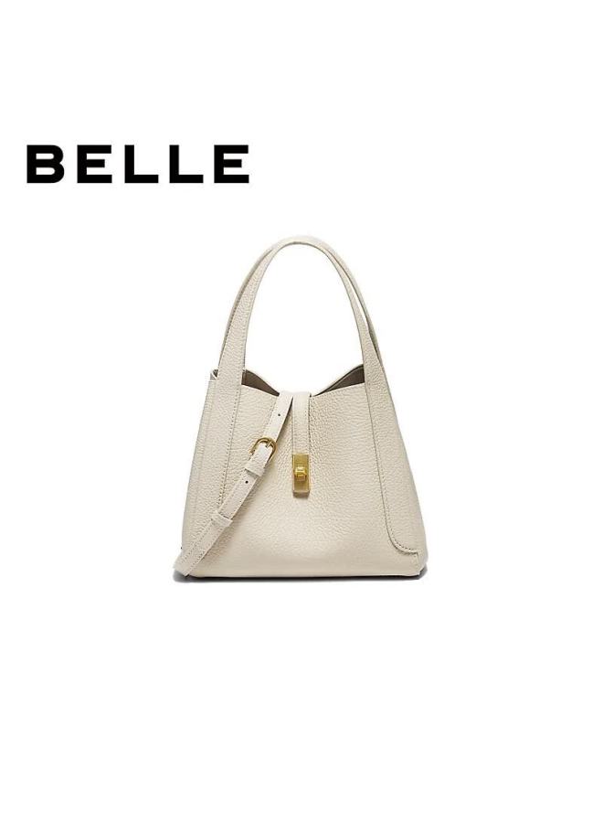 Belle Year Of The Horse Series Women's Genuine Leather Basket Bag Mother's Day Handbag Bl878ax6 Gray - Image 1