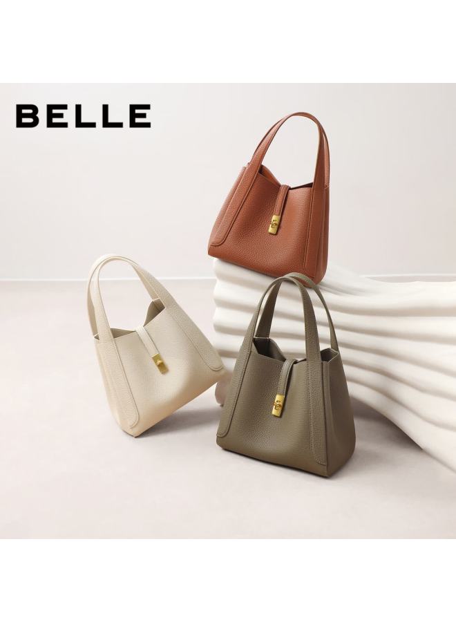 Belle Year Of The Horse Series Women's Genuine Leather Basket Bag Mother's Day Handbag Bl878ax6 Gray - Image 3
