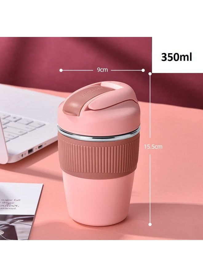 Wosta Travel Mug, Insulated Coffee Cup with Leakproof Lid,Vacuum Insulation Stainless Steel Reusable for Hot Cold Coffee, Non-Slip Protective Cover, (Red, 350 Ml) - Image 2