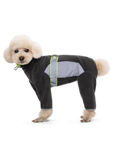 SYOSI Small Dog Winter Coat Warm Small Dog Jumpsuit Plush Fleece Puppy Onesie with Reflective Strips and Adjustable Neckline Waistline Dog Collar Alternatives for Small Medium Dogs Dark Grey S  - Image 1
