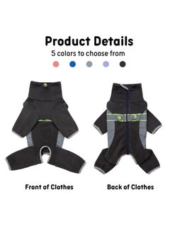 SYOSI Small Dog Winter Coat Warm Small Dog Jumpsuit Plush Fleece Puppy Onesie with Reflective Strips and Adjustable Neckline Waistline Dog Collar Alternatives for Small Medium Dogs Dark Grey S  - Image 3