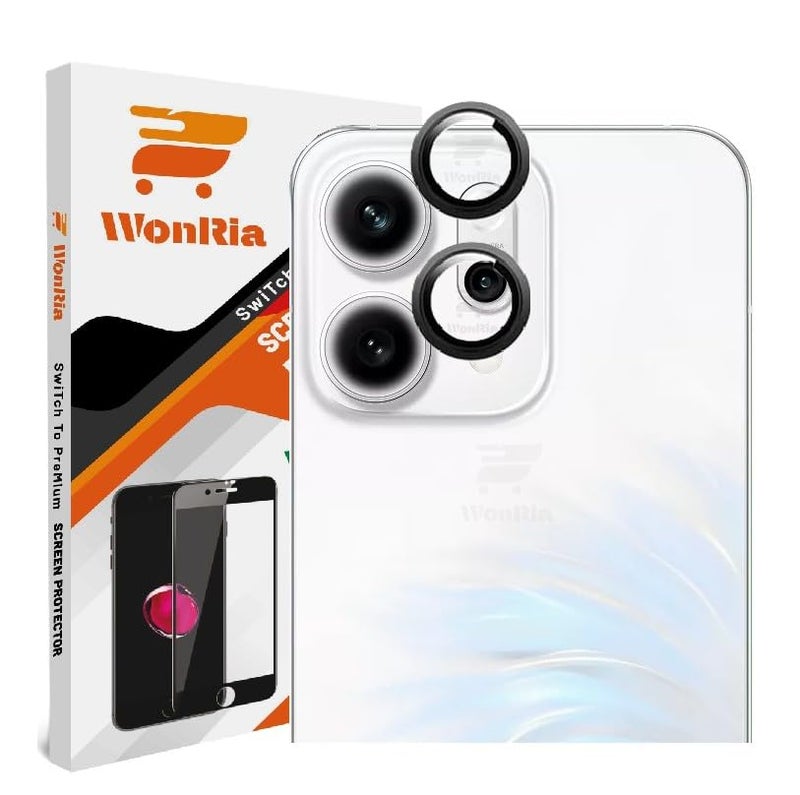 WonRia ® Pack 2 - Camera Lens Protector Ring for Reno 14 Pro 5G Camera Aluminum Alloy Rings, Ultra-HD Metal Frame- Black - Image 1