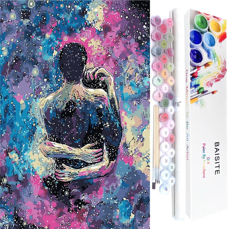 BAISITE Paint by Numbers Kit for Adults Beginners,16" Wx20 L Canvas for Painting Kits for Adults in Colorful Box-Cosmic Hug 8217 - Image 1