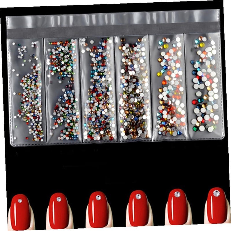 KICHOUSE 1364pcs Flat Back Nail Art Rhinestones Size 4-16 Mixed Sizes DIY Manicure Supplies Colorful Crystal Gems for Women Nail Decoration Craft - Image 3