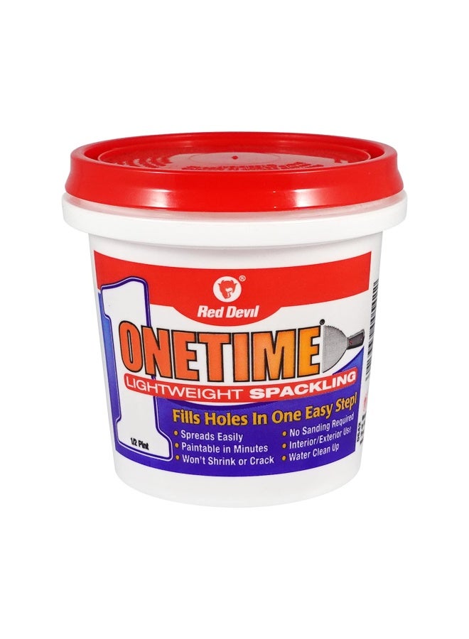 Red Devil 0542 ONETIME Lightweight Spackling  1 2 Pint  White  8 Ounce - Image 1