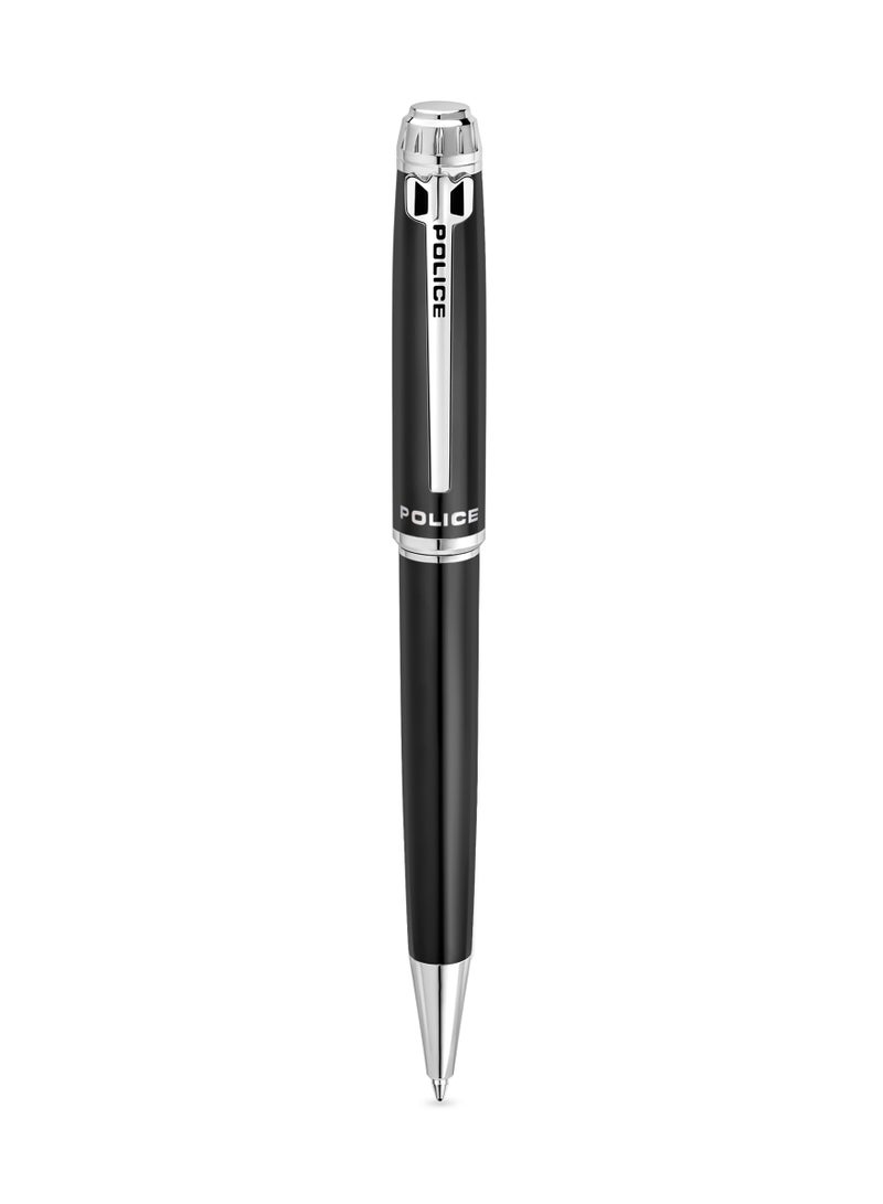POLICE Aptos Black Pen Blue Ink with Silver Trims 137mm - Image 1