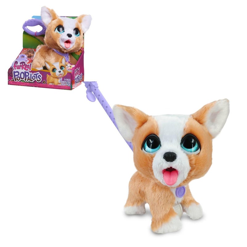 furReal PoopALots Corgi Interactive 8inch Walking Plush Stuffed Animal Pooping Puppy with Leash 14pieces Kids Toys for Ages 4 Up by Just Play - Image 3
