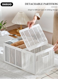 DUNISO Clothes Organizer for Wardrobe, Folding Closet Storage Box, Stackable Clothes Organizer Box Drawers for Wardrobe, Multi Purpose Plastic Closet Organizer for Jeans, T-shirt, Panties, Leggings, Underwear  - Image 5