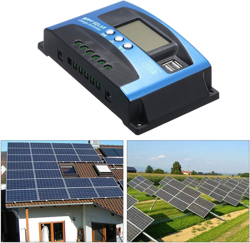 BAGGRA 100A MPPT Solar Charge Controller Dual USB LCD Display Auto Solar Cell Panel Charger Regulator - Image 3