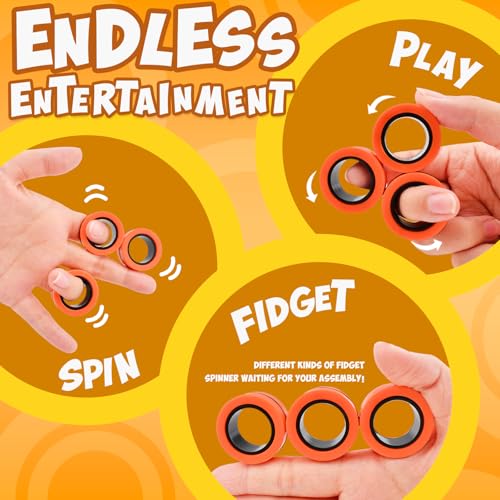 Yrissmiss Fidget Toys Adults Pack 5PcsFidget Spinner with Magnetic Rings GyroFidget Controller Autism Sensory ToysADHD Stress Anxiety Desk FidgetsEaster Basket Stuffers for Kids Teen BoysOR - Image 5