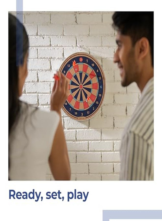 Lifelong 18 Inch Wooden Dart Board Set for Kids and Adults | Dual Sided Standard Dart Game | Includes 4 Steel Tip Darts | Easy to Hang Indoor Outdoor Fun Game | Classic Target Board - Image 4