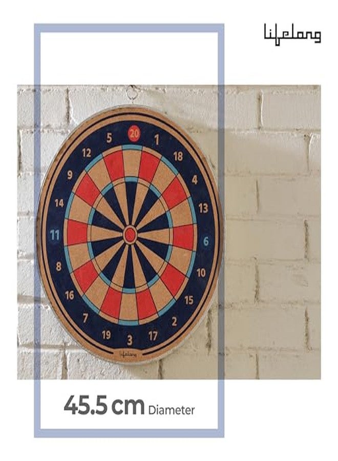 Lifelong 18 Inch Wooden Dart Board Set for Kids and Adults | Dual Sided Standard Dart Game | Includes 4 Steel Tip Darts | Easy to Hang Indoor Outdoor Fun Game | Classic Target Board - Image 3