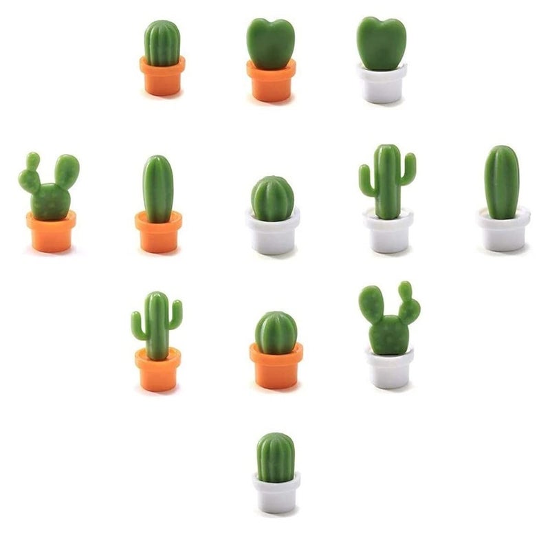 TabEnter Decorative Refrigerator Magnets Perfect Fridge Magnets for House Office Personal Use 12Pcs Cactus