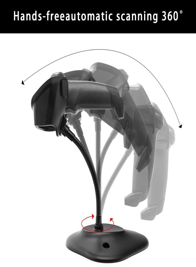 CARPSDZY DS2208 Scanner Bracket Stand for Zebra Symbol DS2208 DS2278 DS4308 DS4608 DS8108 Handheld Barcode Scanner, Adjustable Hands Free Holder for Desk Support (20-71043-04R) - Image 4