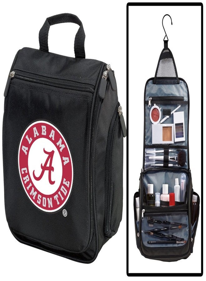 Broad Bay Alabama Toiletry Bags Or Hanging University of Alabama Shaving Kit for Men (Black - Round Logo) - Image 1