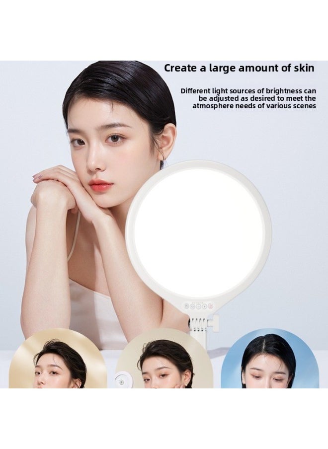 Full Screen Shadowless] Live Fill Light Anchor Dedicated Live Room Surface Light Shooting Desktop Beauty Round Flat Light-Specifications:[8800lm Full-screen Soft Light] Desktop Version + Single Camera Position